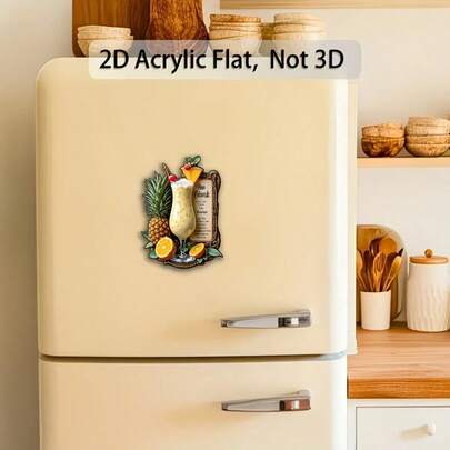 2pcs Fruit And Milk Cup Pattern Magnetic Refrigerator Magnet, 2D Flat Printing With Vibrant Colors, Long-Lasting Adhesion Suitable For Refrigerators And Kitchen Decoration, Adding Playful Accents To Modern Kitchens.