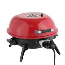 Electric Countertop BBQ Grill, Portable Double Layer Indoor/Outdoor Electric Grill For Indoor & Outdoor Use, 1600W, Red - 美規B型插(110-127V) - 查看 4