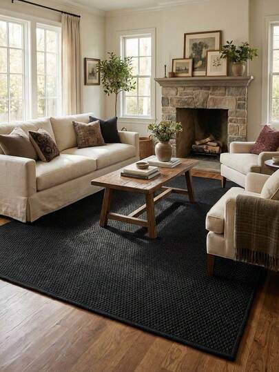 1pc Washable Black Pineapple Pattern Area Rug, Decorative Carpet For Bedroom, Living Room, Home Decor, Cute, Foldable, Easy To Clean, Durable, Personalized Home Decor, Holiday Decoration, New Arrival