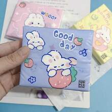 Printed Tissue Paper With Rabbit Pattern, Portable Student Facial Tissue, Toilet Paper, Printed Paper Napkins - Multicolor - View 4