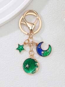 1PC Moon And Star Keychain, DIY Accessory, Bag And Clothes, Pendant, Alloy Keychain - Ideal Birthday Gift, Party Small Gift, Or Holiday Gift - Multicolor - View 9