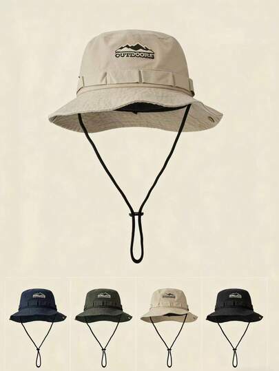 Sombrero de sol para hombres UPF 50+ ligero y plegable con correa para la barbilla, gorra de protección UV para exteriores para pesca y senderismo