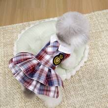 New Pet Shirt, Cat Clothes, Dog Clothes, Flare Sleeve, Dog Dress, Cat Floral Shirt, New Spring/Summer 26 Badge Dress, Animal Suspender Shirt, Cat Clothes, New Spring/Summer, Small Animal Clothes, Polka Dot Fashion Suspender Dress, Student Dress, Cat Clothes, Romper Dress Costume - Rust Brown - View 14