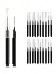 200件套带盖眉刷套装，包含眉毛修剪器、睫毛夹、染色工具、眉睫造型配件 - 彩色 - 查看 12