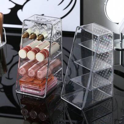 1pc Transparent Remote Control Holder - Desktop TV Remote Organizer With Non-Slip Base, Universal Remote Storage Box, Suitable For Living Room, Bedroom, Office - Transparent Plastic Remote Holder, Tidy Home Accessory (Multi-Purpose)