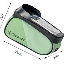1 pieza Nueva Bolsa para Tubo Superior de Bicicleta, Bolsa para Sillín Impermeable de Doble Tono con Soporte para Teléfono Táctil, Paquete de Almacenamiento para Ciclismo - Multicolor - Ver 5