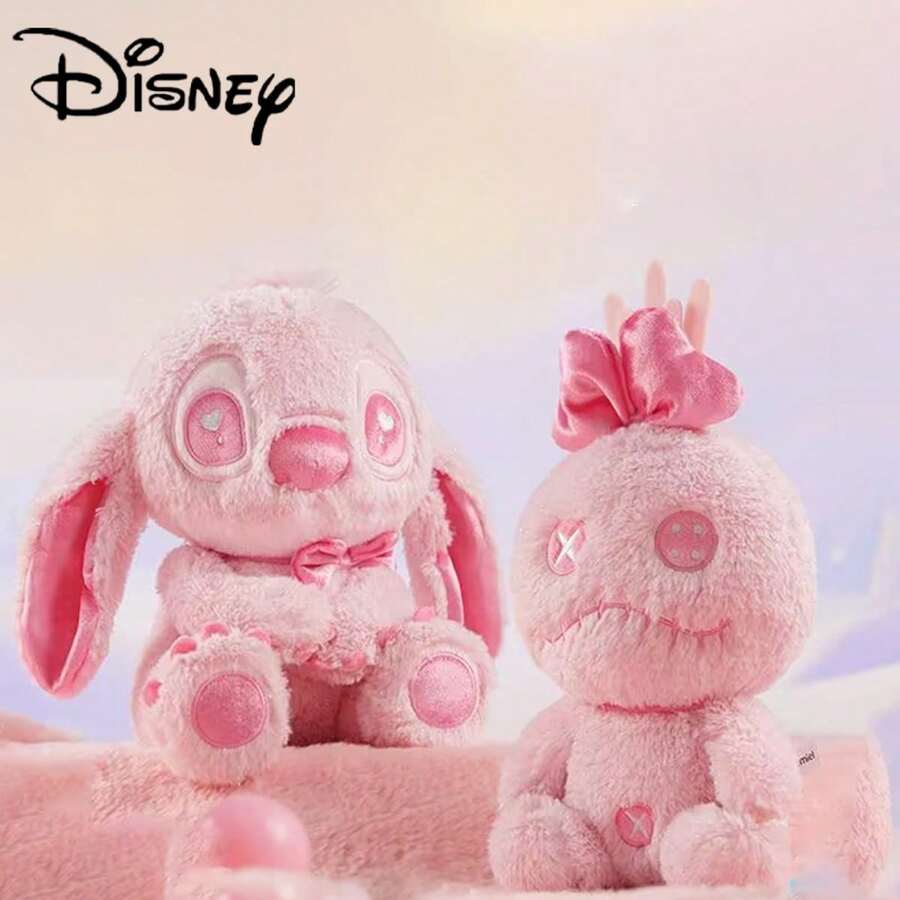 Disney 迪士尼官方授权史迪奇毛绒玩具，粉色柔软填充玩偶，爱的告白毛绒玩具，送给女孩的礼物，情人节礼物 - 彩色 - 查看 1