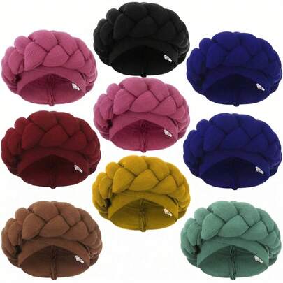 GlamGlobal Fashionable Casual Solid Color Knitted Hat