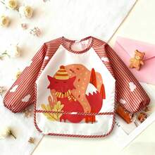 1件婴儿围兜，婴幼儿喂养罩衫，带大口袋，适合6-36个月宝宝 - 彩色 - 查看 16