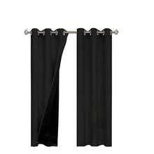 High-End Thermal Curtains, Full Blackout Curtains For Dining Room, Soundproof Window Treatment Drapes For Hall Room, Black, Set Of 2 Panels - 2pcs - View 17