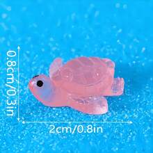 5/10 piezas Decoraciones lindas y luminosas en 3D de tortugas marinas para zapatos, accesorios desmontables que brillan en la oscuridad después de absorber la luz, botones fluorescentes decorativos para zapatos de playa - Tortuga marina bebé que brilla en la oscuridad - Ver 2