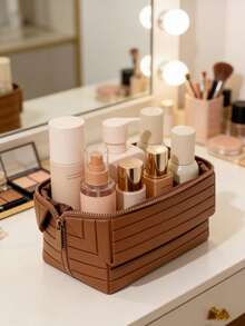 Large Capacity Foldable Cosmetic Bag, Waterproof Travel Toiletry Bag With Handle, Portable Women's Cosmetic Storage Bag - Multicolor - View 8