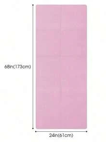 173*61cm EVA Solid Color Yoga Mat, Portable Foldable Pilates Fitness Mat, Home Gym Exercise Equipment - Purple - View 3