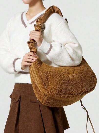  adidas originals 三葉草 品牌標誌經典單肩包女款