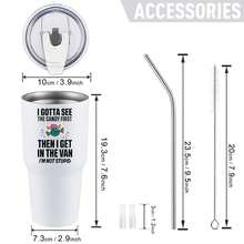 30oz Stainless Steel Tumbler Black White Options,  I Gotta  First Then I Get In The Van I'm Not Stupid Graphic Cups, Insulated Travel Coffee Mug With Lid And Straw , Double Wall Vacuum Reusable Travel Cups, Funny Birthday Party Gift For Women & Men - 白色 - 查看 3