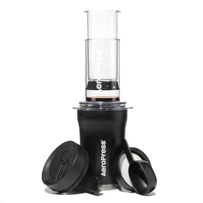 Go Plus cafetera portátil pequeña ideal para viajes camping y oficina prensa francesa todo en uno cafetera manual estilo espresso y pour-over preparación en 2 min Negro