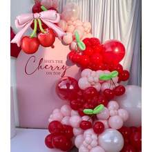 PageeB Cherry Theme Birthday Decorations, 144pcs Red And Pink Latex Balloons, Suitable For Baby Shower, Birthday Party, Christening, Bachelorette Party, Fruit Themed 1st Birthday Party, Cute Fruit Theme Party Gifts And Home Decor - View 4