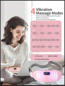 Electric Heating Pad, Portable Cordless Menstrual Heating Pad, With Multiple Adjustable Modes, Heating Abdominal Wrap, Electric Hot Compress Belt Gift, Suitable For Women And Girls To Use, As A Gift For Family Members, White And Pink - Multicolor - View 10