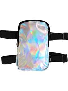 Holografische Oberschenkeltasche, bunte Beintasche mit verstellbaren Trägern, Reißverschluss, Sporttasche, wasserdichte Handytasche, Regenbogen-Knöcheltasche für Männer Frauen Gym Outdoor Wandern Reiten Reisen Sport Strand Outdoor Ausrüstung Tasche Laufen Fitness Zubehör - Verschiedenfarbig - Übersicht 13