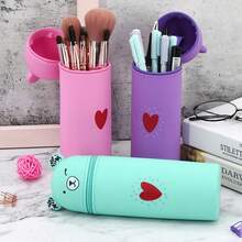 1pc Purple Standing Pencil Holder,Purple Waterproof Pencil Holder,Back-To-School Pencil Case,Large Capacity Multifunctional Pencil Holder,Perfect For Organizing Writing Instruments, Pens For Writing - Silicone Pencil Case - View 10
