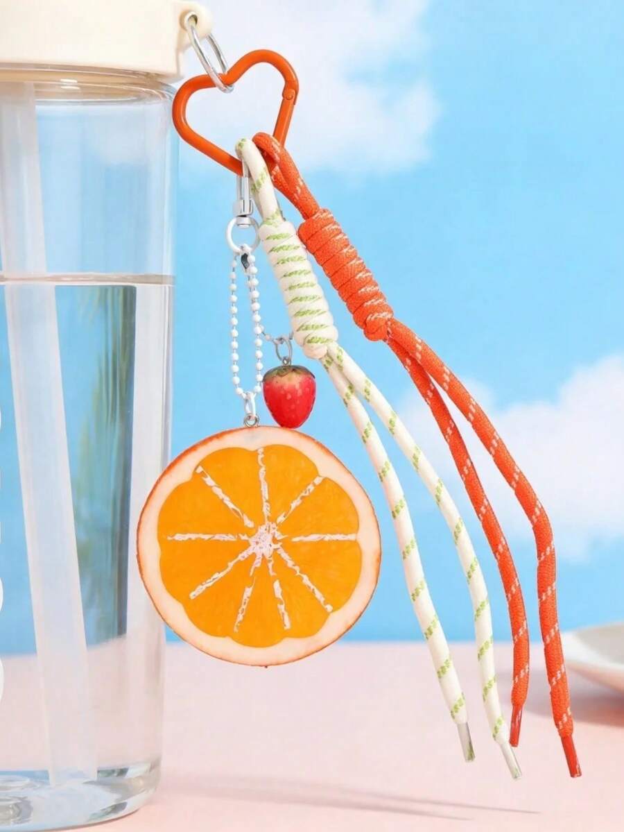 Móc khóa thời trang Fresh Ins hình lát chanh dễ thương mô phỏng trái cây, phụ kiện tối giản tự làm quà tặng - A - Xem 1