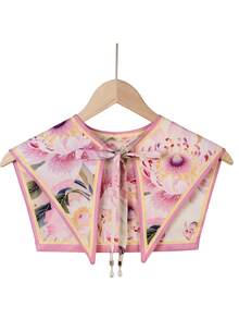 1pc French Retro Pearl Pendant Painting Style Tie Collar Scarf - Multicolor - View 13