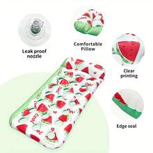 Flotadores inflables de PVC con estampado de limón y sandía, perfectos para fiestas de verano en la playa y la piscina - Multicolor - Ver 7