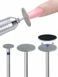 1个钨钢美甲钻头，蓝色磨削美甲钻头，美甲工具配件 - 彩色 - 查看 3