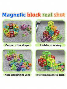 Kid's Magnetic Building Block Set, STEM Education Building Toy, Made Of ABS Material, Better Cultivates Kid's Hands-On Skills, Creative Learning Puzzle Gift For Kid's . - Multicolor - View 6