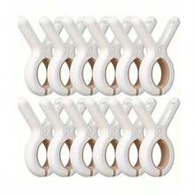 1/6/12个装沙滩巾夹，重型塑料衣夹，毯子晾干夹，防风衣夹，家居用品 - 彩色 - 查看 17