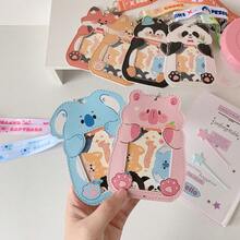 1个卡通动物造型挂绳证件套，学生公交/地铁卡套，粉丝卡展示架 - 動物卡套 - 查看 2