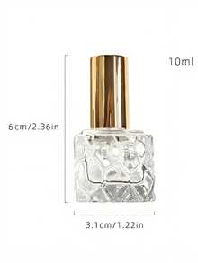 10毫升玫瑰金香水喷雾瓶，螺旋盖，水立方香水小样瓶，水立方设计，便携迷你喷雾瓶，可重复灌装，细雾喷头，家居卫浴装饰，季节性装饰 - 查看 10