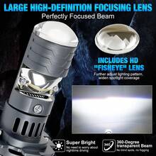 TOAUTO 2PCS H7 Led Projector Car Headlight Bulb Lens Canbus High-Power 100W 30000LM CSP Turbo Led Diode Bulb 12V - A - View 6