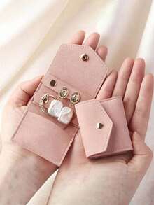 Portable Multifunctional Small Jewelry Roll Bag, 2. 36 Inch X 1. 97 Inch Earrings Velvet Jewelry Pouch, Mini Portable Earrings Necklace Ring Storage Bag, Jewelry Organizer, Cosmetic Bag Makeup Bag. Perfect For Gifting To Family And Friends, Gatherings, And Holidays-A Must-Have For Christmas. - Multicolor - View 2
