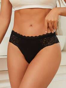 Sexiga spetsmönster med damunderkläder - Svart - Visa 4