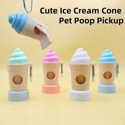 New Creative Pet Ice Cream Trash Can Garbage Bag Holder Dog Poop Scooper Pet Supplies
