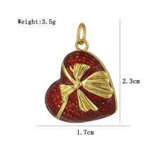 1个铜质时尚心形吊坠，可DIY手链、项链、耳环、包包挂饰配件 - 彩色 - 查看 22