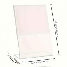 2pcs A6 Acrylic Sign Holder, Transparent Menu Display Stand, Acrylic Paper Rack, Tilted Photo Frame, Suitable For Signs, Brochures, Flyers, Menus, Posters, Applicable For Office Desk, Restaurant, Front Desk, Payment QR Code, Scenic Spot Promotion - 2pcs - View 4