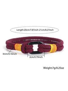 Noter 4毫米手工编织米兰绳手链，黑色椭圆形，易扣设计，男士臂环饰品 - 男士手鐲手繩 - 查看 8