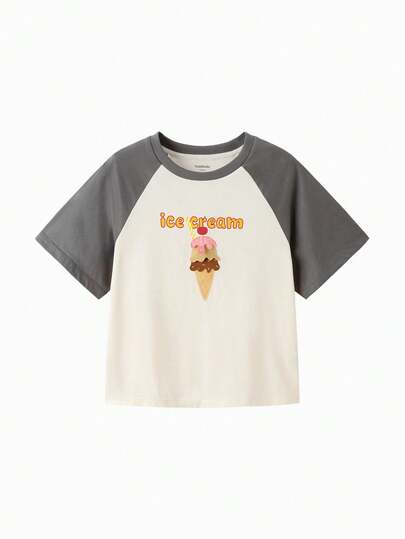 Balabala Girls Summer Cotton T-Shirt 2026 Quick-Dry Soft Comfortable Breathable Short Sleeve Top