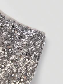 Womens Sequin Shrug Shawl Cape Asymmetric Glitter Evening Ponchos Tops For Party, Wedding, Night Out Beachwear Seaside - Xám - Xem 8