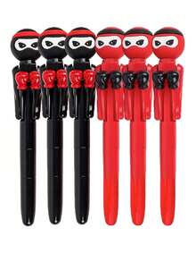 2支/4支/6支可爱拳击笔，儿童互动新奇笔，返校必备文具，黑色和红色。 - 忍者拳擊筆 - 查看 11