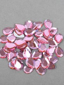 100pcs/Pack, 13*18mm Flat-Cut Teardrop Rhinestones, Large Size Plastic Rhinestones, Flat Bottom Resin Rhinestones, DIY Decorative Rhinestones - 13*18mm 100pcs - View 11