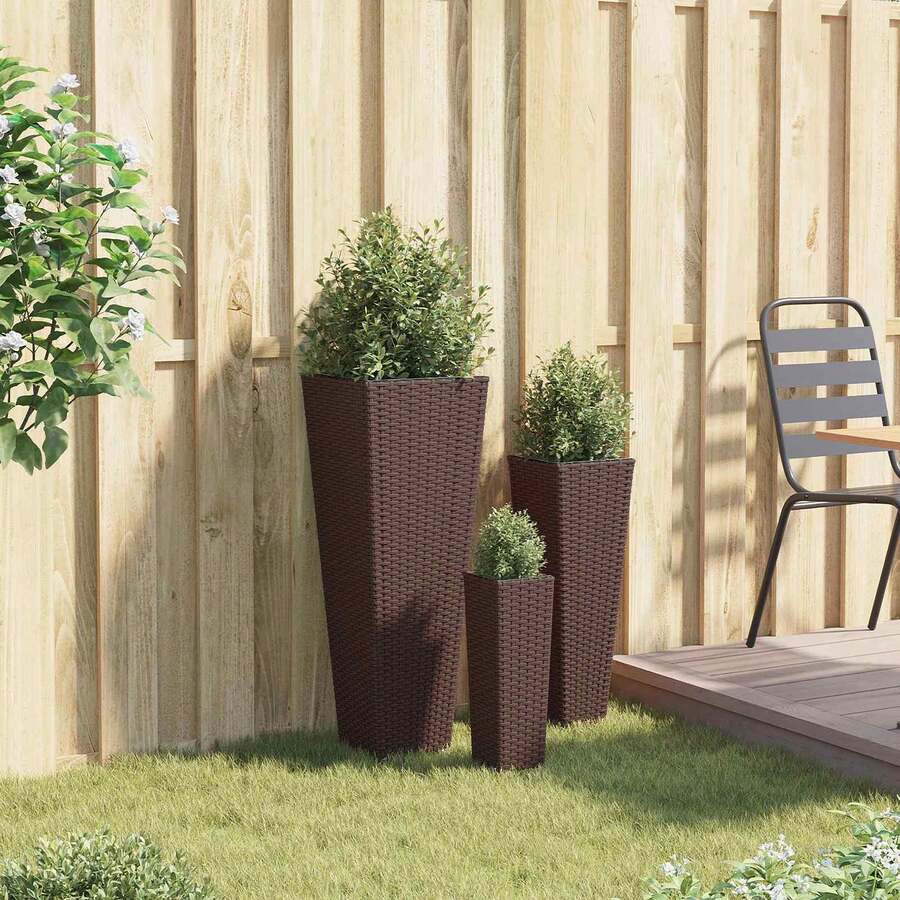 vidaXL Set für Outdoor 3 pcs Metall Pflanzkasten für den Außenbereich,geeignet für Gemüse,Blumen,Kräuter Erdbeeren,ideal für Garten und Balkon,robuste Pflanzgefäße - A - Übersicht 1