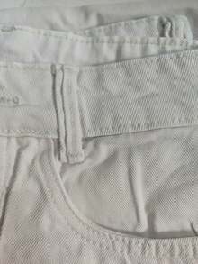 Wide Leg Off-White Twill Pants - Rượu sâm banh - Xem 6