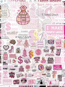 50张防水PVC材质钞票贴纸，适用于水瓶、剪贴簿、滑板、行李箱、笔记本电脑、主题派对用品 - 彩色 - 查看 4