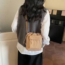 1pc Drawstring Closure Casual Bucket Shoulder Bag, Suitable For Teenagers, All Season Daily Use - A - View 8