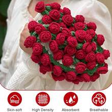 1 Rose Bouquet Blanket, Multifunctional Throw Blanket For All Seasons, Blanket For A Nap In The Office, Gift For A Girlfriend, Christmas Gift, Birthday Gift - 紅色 - 查看 3