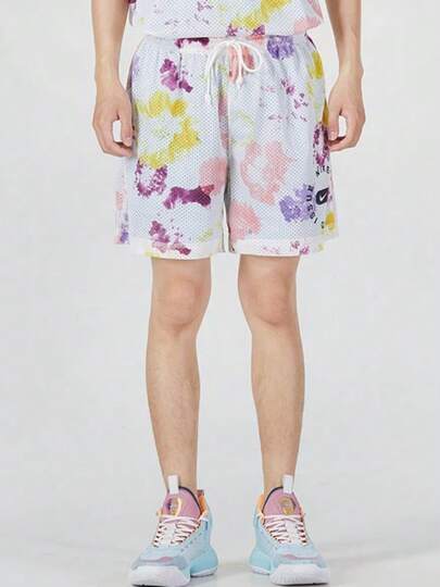  Nike 花卉塗鴉印花雙面穿運動涼爽舒適刺繡籃球褲 男款 多色