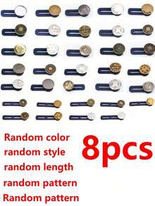 5/8/10pcs Adjustable Waistband Extender Set, Flexible Pants Waist Extender, Seamless Invisible Design, Stretch Waist Button For Jeans, Removable & Adjustable Universal Waist Button - Multicolor - View 14